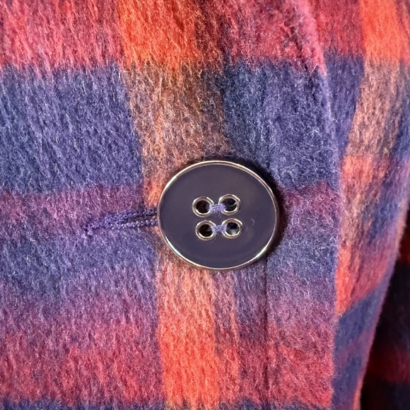 Tribal Plaid Wool Blend Pea Coat - Picture 10 of 10